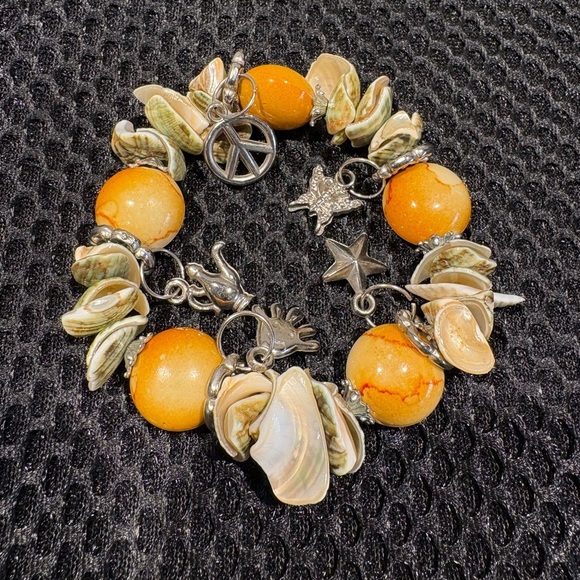 Boho Chic Shell & Gemstone Charm
Bracelet - Picture 1 of 8